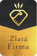 Odznak získaného ocenění Zlatá firma pro společnost Vinyl House za výborné zákaznické recenze s průměrným hodnocením 5 hvězdiček z pěti