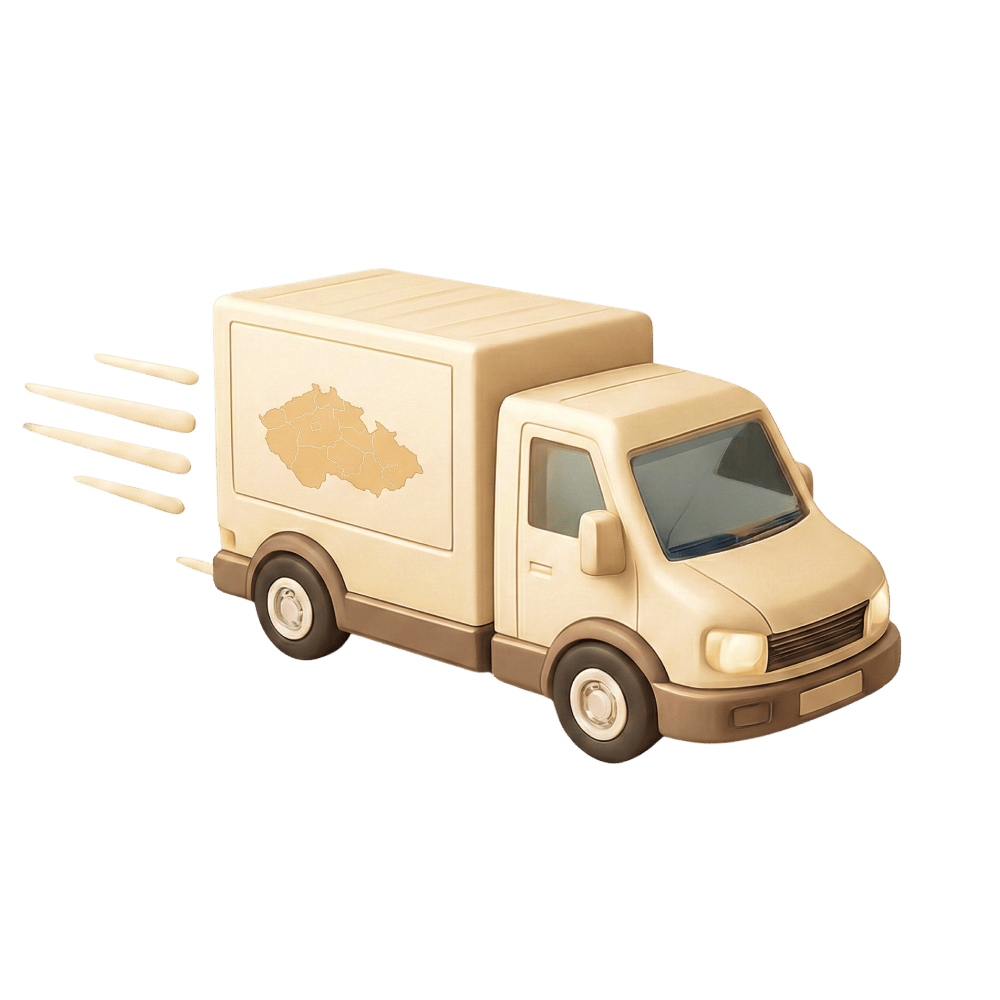 Doprava po celé ČR - Obrázek dodávky vezoucí vinylové podlahy k zákazníkovi